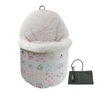 Nid pour oiseaux alimenté par USB en coton chaud dessin animé maison | Nids chauffants d'hiver pour perroquet, calopsitte, moineau, pinson, intérieur ou extérieur
