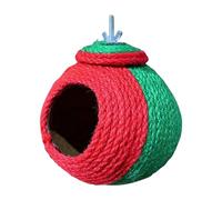 Nid Pour Oiseaux Hutte en Corde de Sisal Naturelle et Rongeable