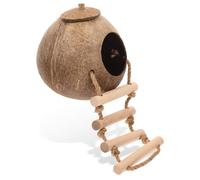 Nid pour Petits Animaux 3 pièces Hamster Coquille de Noix de Coco nid Oiseau Jouet Animaux Jouet Hamster cachette Jouets for Oiseaux Jouet for Animaux de Compagnie échelle cachette Naturelle