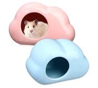 Nid pour Petits Animaux Nid de Hamster en céramique, 4 pièces, Petit Habitat for Animaux de Compagnie, Maison de Gerbille, Maisons et cachettes d'été, cachette de Hamster S