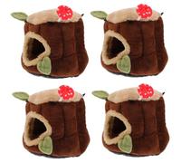 Nid pour Petits Animaux Nid de Lapin Nain en Coton, 3 pièces, Fourniture de Chinchilla, cabane Chaude for Hamster, Petit nid for Animaux de Compagnie, vêtements de cabane for Hamster Chaud(Ax4pcs)