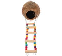 Nid Suspendu Maison Cocotier pour Reptiles en Bois avec Échelle | Repos Confortable, Transport Facile, Environnement Sûr et Solide, Rangement Simple, Décor Créatif