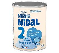 Nestlé Nidal 2 Lait en Poudre 2ème Âge pour Bébé - de 6 à 12 mois - 800 g - Pack de 6