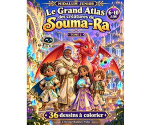 NIDALUM JUNIOR - Le Grand Atlas des créatures de Souma-Ra - Tome 2: Mammouths, dinosaures, dragons, centaures et autres créatures à colorier