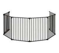NIDALYS Barriere Pare Feu Multi fonctions Metal 70cm-370cm Noire Noir G