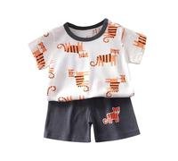 Nidddiv Combinaison fille imprimé short à manches courtes ensemble deux pièces grenouillère fantaisie pour bébé, N, 6-12 mois