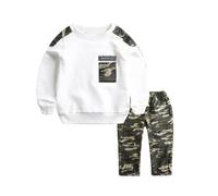 Nidddiv Ensemble de 2 pots de lettres pour bébé - Pour le premier Noël - Pantalon camouflage - Survêtement pour bébé - Costume d'Halloween - Taille 86, Blanc., 3-4 ans