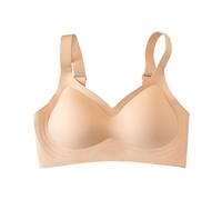 Nidddiv Haut en dentelle Sous-vêtements sexy Femmes Bretelles larges sans bague Collect Bas latéraux Grande taille Débardeur Soutien-gorge non marquant Mon panier Afficher, beige, L