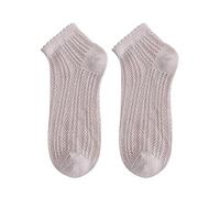 Nidddiv Lot de 23 paires de chaussettes de sport pour enfant en maille légère unie, respirantes et confortables, chaussettes fines pour le printemps et baskets pour filles 34, beige, 18-40