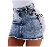 Nidddiv Mini jupe en jean taille haute jupes courtes stretch sexy jupe femme mini jupes élastiques micro jupe Y2K moulante taille haute mini jupe crayon uni extensible sexy jupe été