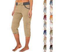 Nidddiv Pantacourt d'été léger 3/4 pour femme - Pantalon de jogging d'extérieur - Pantalon de course trois quarts - Pantalon de sport pour femme - Confortable et respirant - Pantalon d'été avec poches