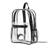 Nidddiv Sac à dos classique transparent et résistant avec livre transparent avec options de couleurs pour les stades de sport scolaires et ainsi de suite, Noir , taille unique