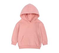 Nidddiv Sweat à capuche pour enfant en bas âge fille pull solide plus bébés avec capuche couleur top coat filles hauts pull noir, Rose, 10-11 ans
