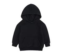 Nidddiv Sweat à capuche pour enfant en bas âge fille pull solide plus bébés avec capuche couleur top coat filles hauts pull noir, Noir , 12-13 ans