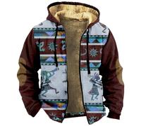 Nidddiv Sweat à capuche zippé pour homme, style ethnique, veste d'hiver doublée en polaire, manteaux thermiques légers à manches longues, vêtements d'extérieur de sport, vestes épaisses pour homme,