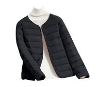 Nidddiv Veste matelassée légère pour femme - Veste de transition fine - Doudoune chaude - Fermeture éclair - Veste d'hiver - Loisirs - Veste d'hiver courte - Veste mi-saison unie, Noir , 5XL