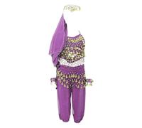 Nidddiv Vêtements de danse pour bébé fille à paillettes - Tenue de danse latine - Tenue de danse à paillettes - Jupe de danse pour fille, lilas, XXL
