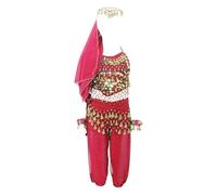 Nidddiv Vêtements de danse pour bébé fille à paillettes - Tenue de danse latine - Tenue de danse à paillettes - Jupe de danse pour fille, Rose, S