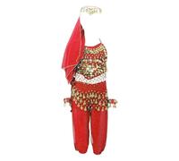 Nidddiv Vêtements de danse pour bébé fille à paillettes - Tenue de danse latine - Tenue de danse à paillettes - Jupe de danse pour fille, rouge, XXL