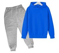 Nidddiv Vêtements pour bébé fille de 12 mois et hiver uni rembourré à capuche ensemble ensemble ensemble Halloween bébé tenue, bleu, 5-6 ans