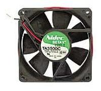 Nidec TA350DC-M33422-16 Ventilateur DC à boule, 12 V, 0,29 A, 3,48 W, 3100 tr/min, 48 CFM, 34,8 dB, bride de montage, 92 mm L x 92 mm l x 25 mm H