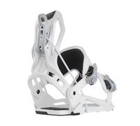 Nidecker Flow Nexus Fixations de Snowboard - Blanc - Flex All-Mountain Confortable avec Plaque de Base en Nylon rempli de Verre - Taille M