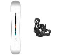 Nidecker - Packs (snowboard + fix) - Snowboard freeride - Pack Escape 2027 pour Homme - Blanc Blanc 156 cm,159 cm