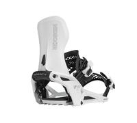 Nidecker Supermatic LT Fixations de Snowboard- Fixation Automatique à Double entrée avec pédale de Talon et Ajustement Universel - Taille L - Blanc