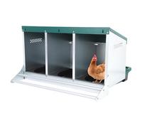 Nidoir à Poules, 3 Trous Pondoirs à Poules Pondoirs en Fer pour Poules Design à Enroulement Inversé Nichoir avec Couvercle pour la Collecte des Oufs Poules