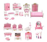 NIDONE 1 mobilier de Maison de poupée Set, 1:12 Scale Doll House Accessoires et Meubles avec Cuisine, Salon, Chambre à Coucher, Salle Bain pour Enfants Playhouse Toy, Maison poupée