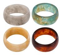 NIDONE 4pcs Bracles acryliques, coloré géométriques épais de bangels en résine ensemble large bracelet de mode mode pour usure quotidienne