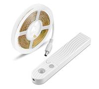 NIDONE Bande lumineuse LED avec capteur de mouvement USB, 5V, avec boîtier de batterie étanche, pour chambre à coucher, garde-robe, placard, lumière chaude