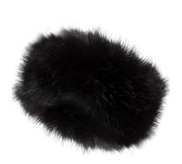 NIDONE Chapeau en Fausse Fourrure de Style cosaque Russe pour Femmes avec Extensible pour l'hiver, Bandeau en Fourrure avec élastique Noir, Chapeau en Fourrure Duveteuse, Bandeau Moelleux