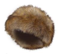 NIDONE Chapeau en Fausse Fourrure de Style cosaque Russe pour Femmes avec Extensible pour l'hiver, Bandeau en Fourrure avec élastique Marron, Chapeau en Fourrure Duveteuse, Bandeau Moelleux