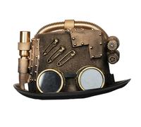NIDONE Chapeaux supérieurs pour hommes, steampunk top chapeau femmes hommes gothiques à vapeur chapeau pipe avec lunette halloween chapeaux
