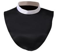 NIDONE Collier détachable, Collier de prêtre Confortable 15x11 Pouces, Collier de clergé Unisexe Collier avec Insert, col de Dickey Lavable pour Costumes, église, Chorale, Noir, Collier de prêtre