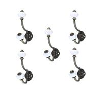 NIDONE Crochets muraux pour vêtements Retro Antique Ceramic Coat Hooks for Door Bathroom Bedroom Kitchen Bronze 5 Pcs Ceramic Hanging Hook Hanging Hook
