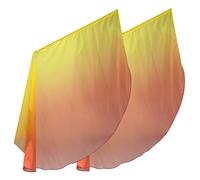 NIDONE Culte Flags 2pcs 87x55in Semi-Cercle en Mousseline de Soie légère éloge de Danse Drapeau Danse Couleur dégradé culte pour la la réunion Sportive l'église (Jaune à Rouge), louange