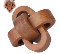 NIDONE Décor de nœud de Bois 3, 7 Pouces 3-Link Moderne Boho Chain Bois Liaison Liaison décorative nœud chaîne pour Table Basse entrée dans Le Salon Chambre à Coucher