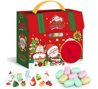 NIDONE Gacha Machine pour Enfants, Mini Distributeur Automatique de Capsules sur Le thème de Noël avec 6 poupées aléatoires * boîte à Dos pour Cadeaux fête Noël, Pâques, Vente Capsules