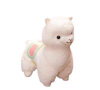 NIDONE Jouet en Peluche, Tissu de Dessin animé, Couture de Lama, poupée en Peluche d'alpaga, Jouets d'anniversaire pour Filles et garçons, Blanc