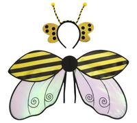 NIDONE Kit d'ailes de Costume d'abeille, Ensemble de 2 pièces Costume 'Abeille avec antenne, Accessoires Cosplay 'Halloween pour Enfants et Adultes, Jaune