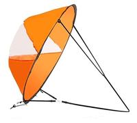 NIDONE Kit de Voile de Vent sous Le Vent 42 Pouces Kayak Wind Sail Sail Kayak Paddle Board Accessoires pour Le Bateau en Kayak Saipoir en Canoe Orange, Accessoires en Kayak
