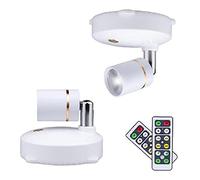 NIDONE LED Spot Wireless Lampe à piles Appareil à piles Lampe rotative pour l'affichage de l'image 2PCS