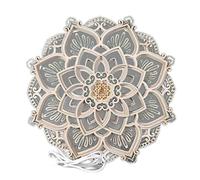 NIDONE Mandala Yoga Room LED Night Light, Creative Dream Dream Booden Mandala suspendu - Mandala Night Light Mur en bois suspendu lampe à LED multicouche sculptée (11,8 pouces)