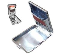 NIDONE Match Box Box Match Box Mini Boîte d'allumettes en Acier Inoxydable avec Plaque de frottement étanche Silver Match Hatter Mini Portable Match Box Sash pour Le Stockage de Match