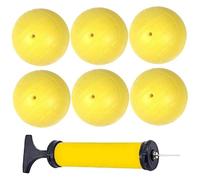 NIDONE Mini Ballons de Volley-Ball en PVC de 3.5 Pouces, 6 pièces, Couleur Jaune, avec gonfleur, pour Plage, Piscine, Aire Jeux