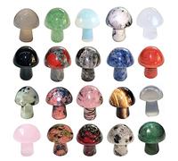 NIDONE Mini Crystal Champignons, Mini Sculpture cristalline Ornement de Pierres Mignonnes pour la décoration intérieure 20pcs Couleur aléatoire 20 Couleurs différentes