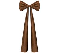 NIDONE Nœud pour cime d'arbre de Noël 19, 7 x 70, 9 cm en Velours Doux à Longue Queue pour Sapin de Noël, Ornements décoratifs à Suspendre pour Porte fête, Toile Fond Murale, café