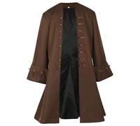 NIDONE Pirate Coat Men, Pirate Coat Médieval Mendal Steampunk tenue Captain Adult Halloween Costume Costume Carnival L